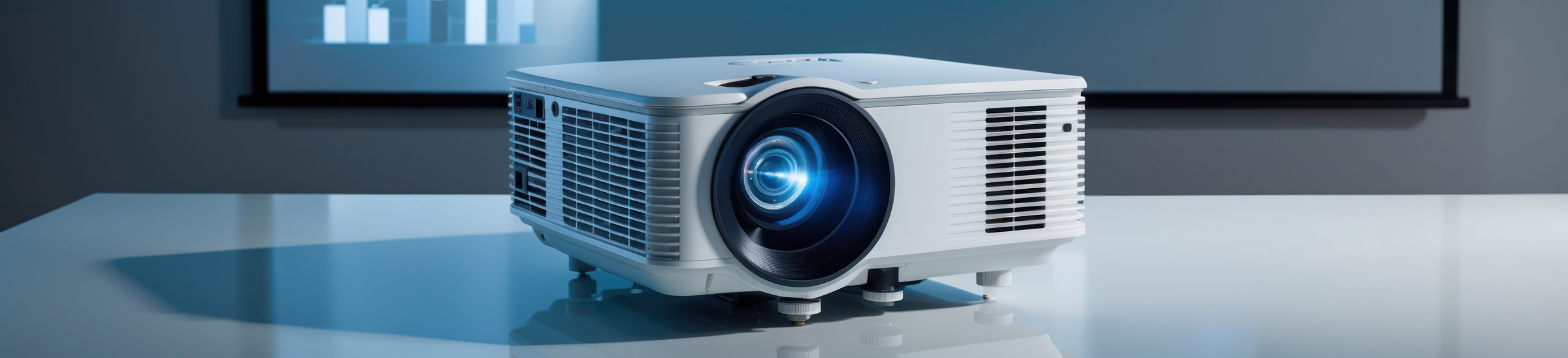 Білий офісний проектор на столі