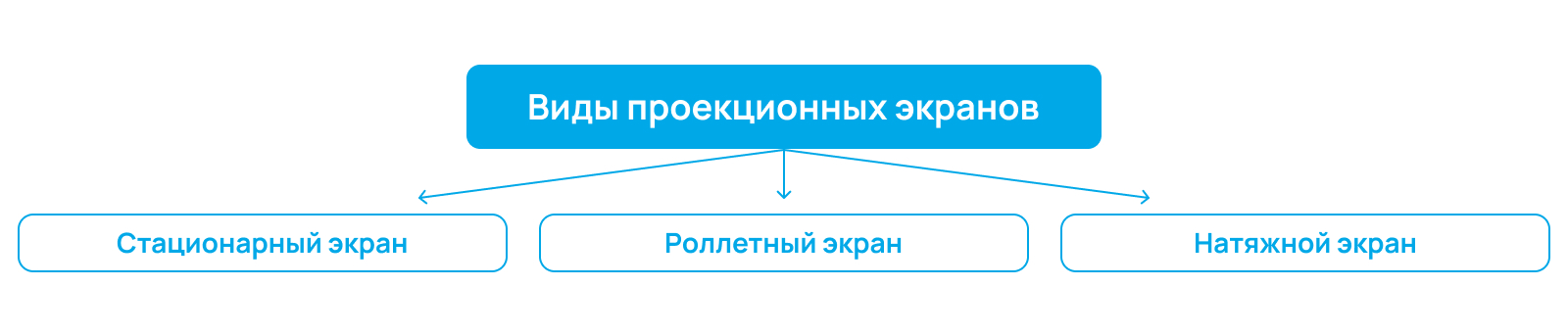 Схема с видами проекционных экранов для проектора